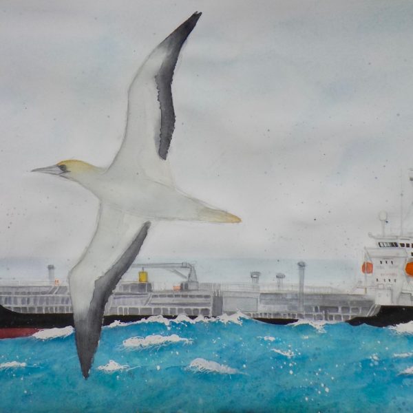 All at Sea, watercolour 896 x 66 cm