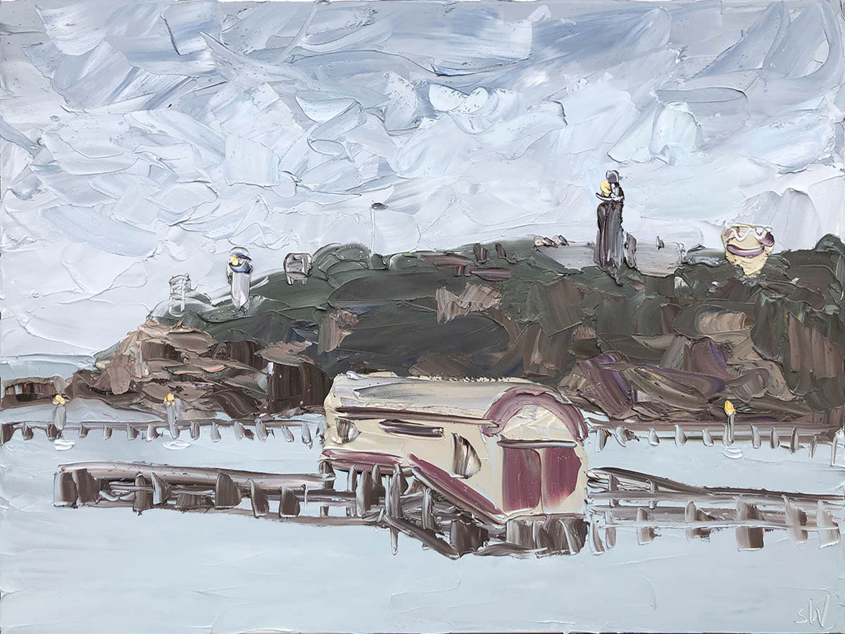 900x1200 Bellarine - Life Boat Shed (13.2.20).oil on canvas, 90x120cm, $6600