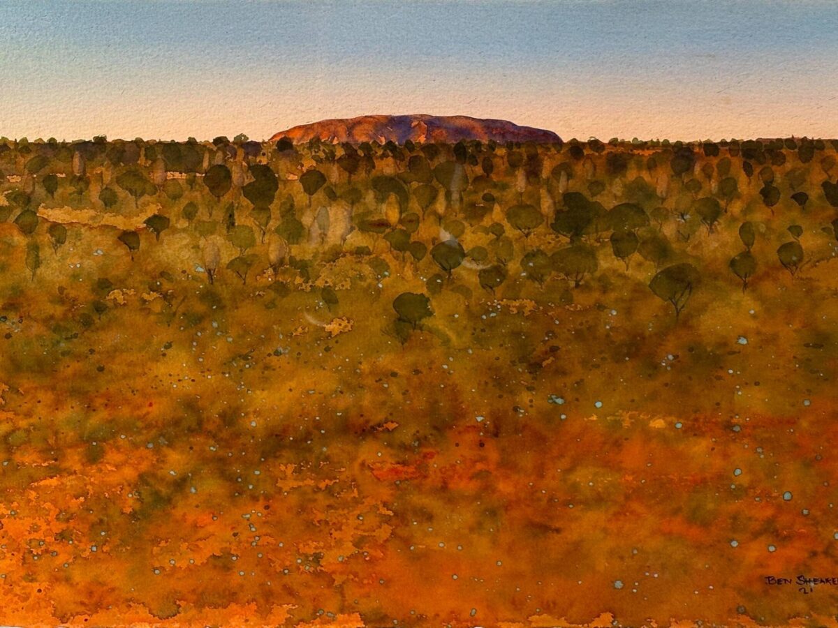 Sunrise Uluru, watercolour on Arches, 71x89.5cm (1)
