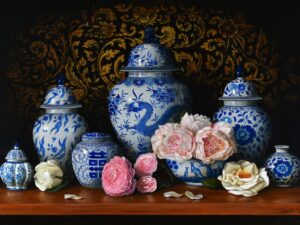 Natasha Junmanee - Blue and White Collection with Peonies